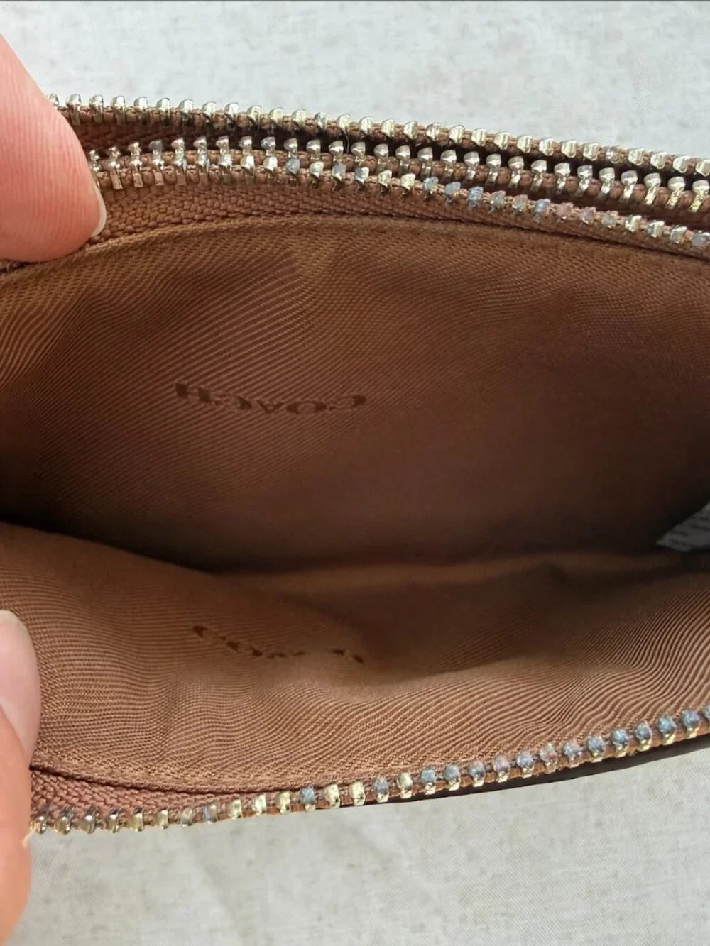 Coach Brown Leather Wristlet